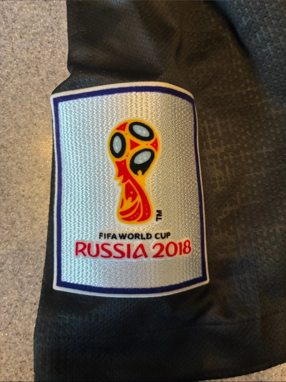 Nike Black and Navy Croatia Soccer Jersey with Red Accents